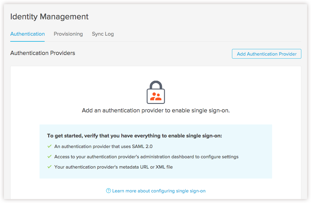 Authentication Empty State